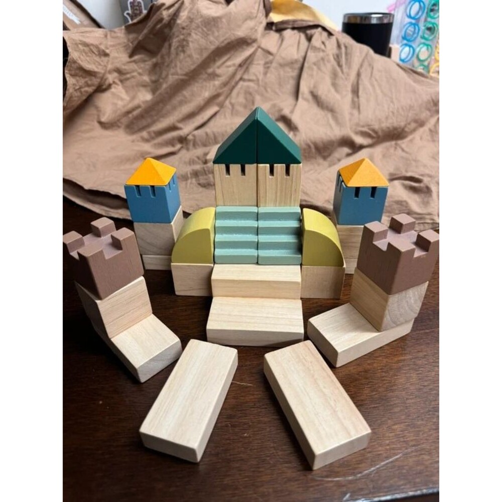 Wooden Castle Building Blocks Set by LALO